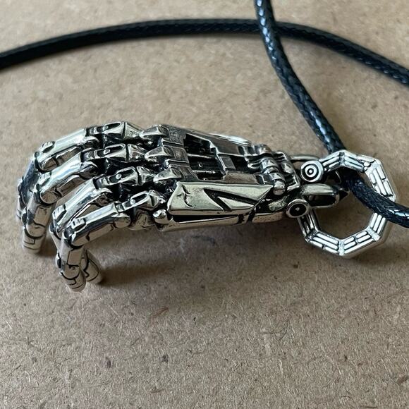 Robot Hand Pendant Necklace For Men And Women ... From Men03  Mechanical Bionic Hand Pendant Necklace
